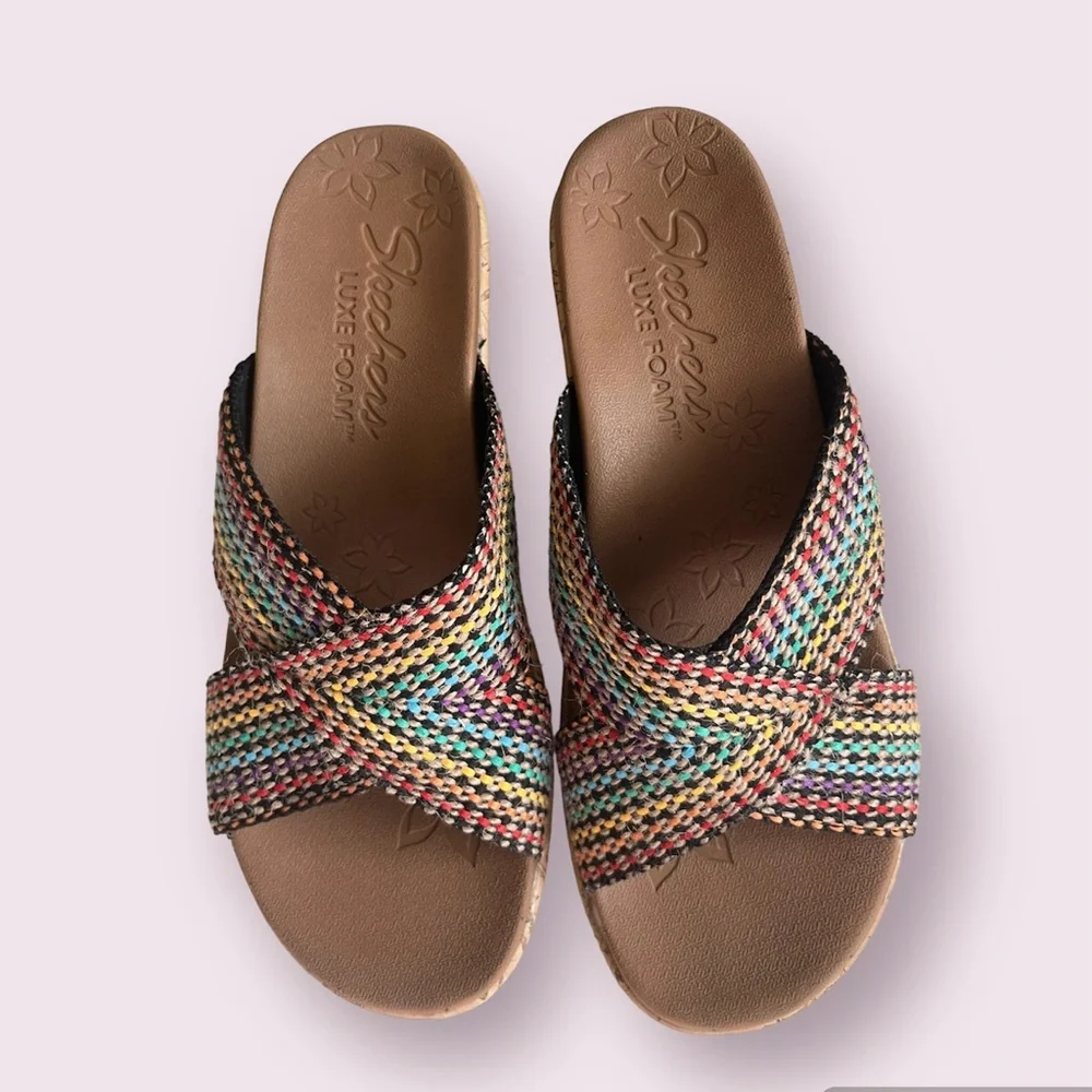 - Skechers‎ Luxe Foam Wedge Multicolor Shoes Women’s Sz 7